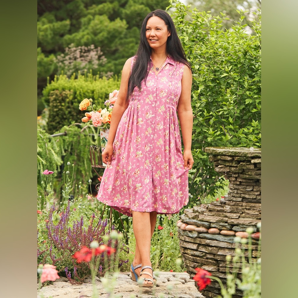 🆕 April Cornell ‘Rosalie’ Pleated Porch Dress in Lavender Floral Sz XXS